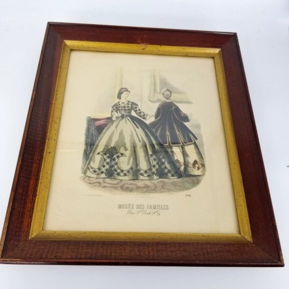 Vint French Musee Des Familles Rue La Roch No 29 #2184 Frame Art Print 11" Women